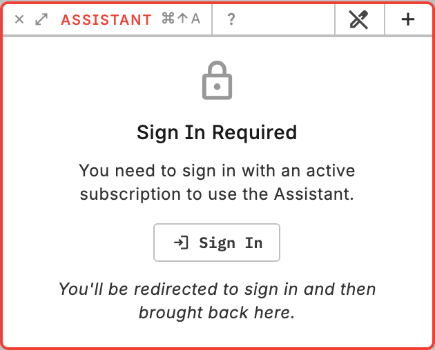 Assistant view with prompt field